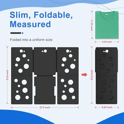 BoxLegend V5 Shirt Folder Board T-Shirt Folding Helper Laundry Liners Sorter for Clothing Durable Plastic, Black