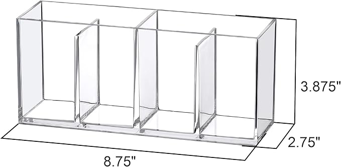 Amazing Abby - Felicia - Plastic Flatware Organizer, 4-Compartment Utensil Holder (1-Pack), Paper Plate Holder, Cutlery and Silverware Storage for Countertop, Perfect for Home and Restaurant Use