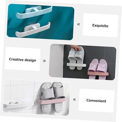 9pcs Wall Mounted Slipper Rack Closet Organizers and Storage Store Revolving Shoe Racks Door Shoe Holder Shoes Rack Over The Door Hooks Hanging Accessory Para Slot Pole Pull Rod