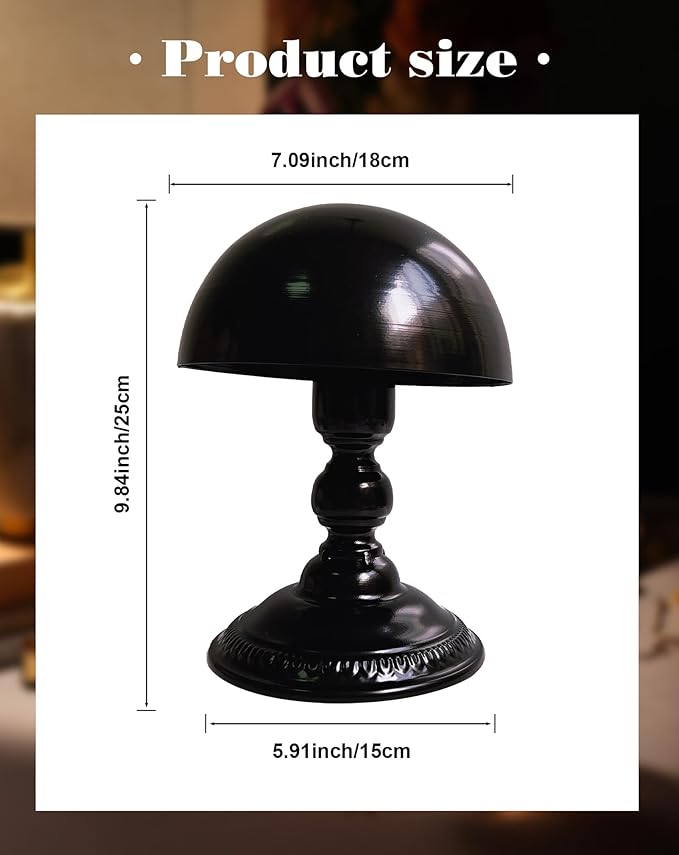 CHADWICK Hat Stand Vintage Style Dome Shape Freestanding Hat Stands for Display Metal Hat Display Stand Cowboy Hat Rack Wig Holder Hat Rack Stand Helmets Wigs Hats Caps Stand (Black)