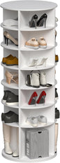 7 Tier Rotating Shoe Rack Tower, Spinning Shoe Tower Display Lazy Susan, Revolving 360° Shoe Rack Storage Round Carousel, Vertical Handbag Rotate Shoes Closet Organization