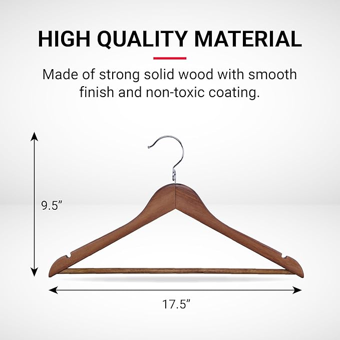 Proman Products - Kascade Hangers, Space Saving Hangers, Customize Your Closet Organization (Walnut, 50-Pack)