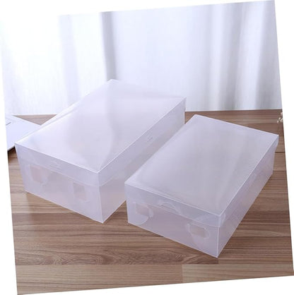 Garneck 6pcs Plastic Flip Shoe Box Cubby Organizers Lids Storage Boxes for Shoes Home Office