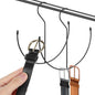 TIESOME 2 PCS Belt Hanger for Closet, 9.2in x 9in Stainless Steel Space Saving Organizer Hanging Tie Rack Hanger with Rubber Cover for Belt Ties Scarves Camisoles Hats Closet Organization