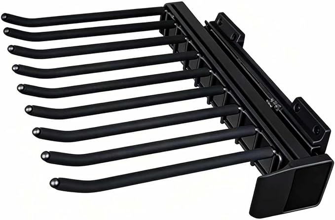 Pull Out Pants Rack, 9 Arms Aluminum Alloy Slid Pant Racks, Closet Pants Organizer Load 51lbs Pull Out Trousers Rack Sizes L 17.7in H 5.5 in W 13.4in (Right-Side Installation)
