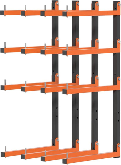 Lumber Storage Rack,Upgrade Folding Lumber Rack Wall Mount, Heavy Duty Metal 8 Level 32 Inch Wood Storage Rack for Garage Storage Organization
