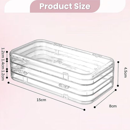 2 Pack Tri-Fold Press On Nail Organizer Case - 4-Page Portable Storage Box for Fake Nails, Clear PET Plastic Travel Holder (6×3.2×1.8 inch)