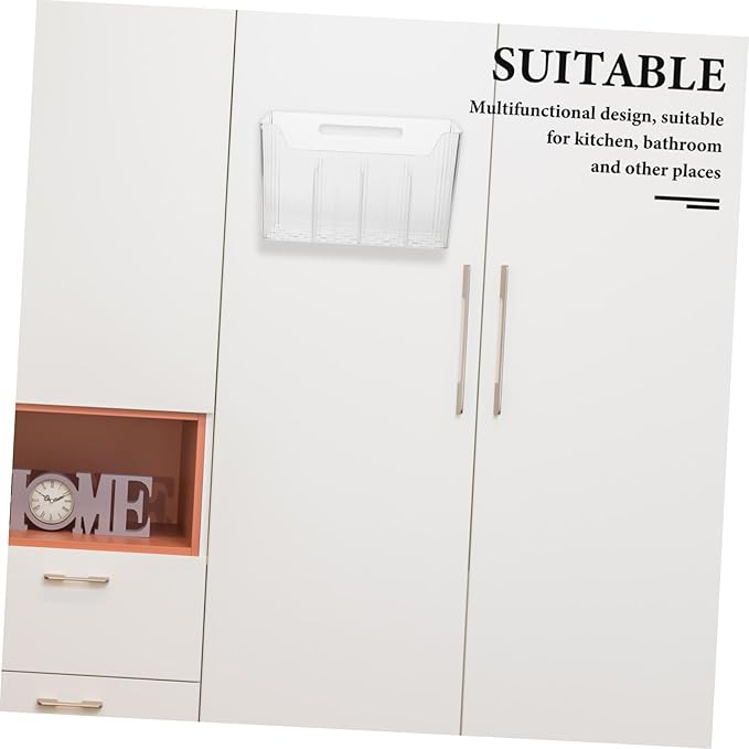 Alipis Adhesive Mount Cabinet Door Organizer Wall-mounted Storage Rack Kitchen Accessories Plastic Organizer