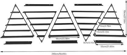 Metal Wall-Mounted Nail Polish Storage Racks, 5 Tiers Nail Polish Storage Racks, 10PCS Triangular Cosmetic Display Racks, Lipstick Perfume Wall Shelf for Spa Nail Salon Shop Home (Black)
