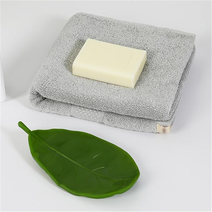 1Pcs Creative Simulated Leaf Soap Box - Bathroom Soap Holder, Ideal for Scented Soaps, Efficient Drainage for Laundry Soap, Elegant Soap Storage Rack (Green)