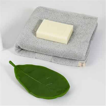 1Pcs Creative Simulated Leaf Soap Box - Bathroom Soap Holder, Ideal for Scented Soaps, Efficient Drainage for Laundry Soap, Elegant Soap Storage Rack (Green)