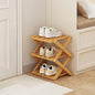 YYW Shoe Rack, Foldable Bamboo Shoes Shelf, Freestanding Shoe Storage Organiser for Entryway, Hallway, Bedroom, Closet (Wood Color, 3 Layers)