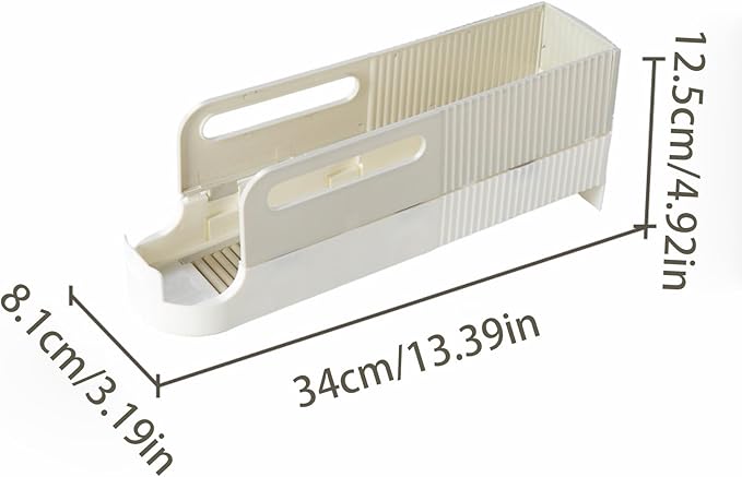 Fridge Organizer, Non-Slip Stability Base, 34cmx8.1cmx12.5cm, Refrigerator Storage, Self Pushing Fridge Drink Organizer, Quick And Easy Installation, For Pantry Kitchen Home Bar