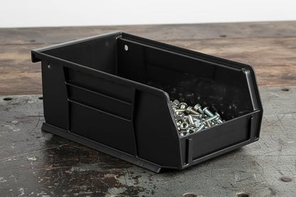 Hudson Exchange 7-1/2" x 4" x 3" (12 Pack) Plastic Stackable Storage Bin and Hanging Container, Black
