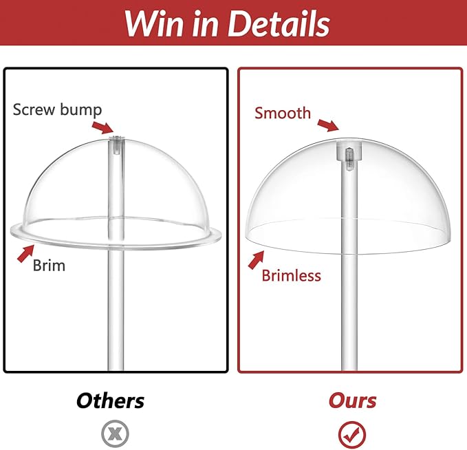 JUESHA Clear Acrylic Hat Display Stand Height Adjustable, Countertop Hat Holder for Baseball Caps Cowboy, Wig Head Counter Stand for Closet (PATENT PENDING)