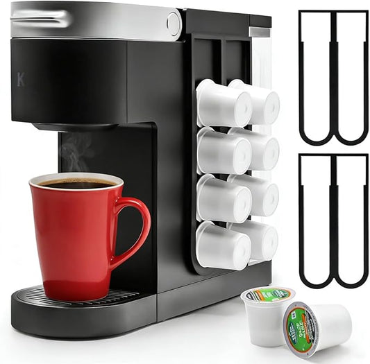 K Cup Holder for Keurig Coffee Pod, 2PCS Wall Mount Coffee Pod Holders, Space Saving K-cup Organizer for Small Counts & Cabinets (2 Packs for 16 K Cups)