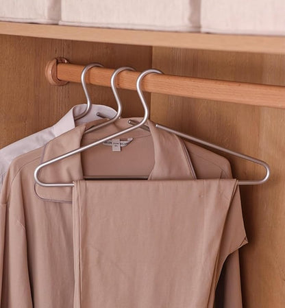 Premium Matte Silvery Aluminum Coat Hangers 10 Piece Set, 16.5” Extra Smooth & Durable Metal Shirt Dress Hanger,Aluminum Alloy Hanger,Clothing Support,Clothing Hang