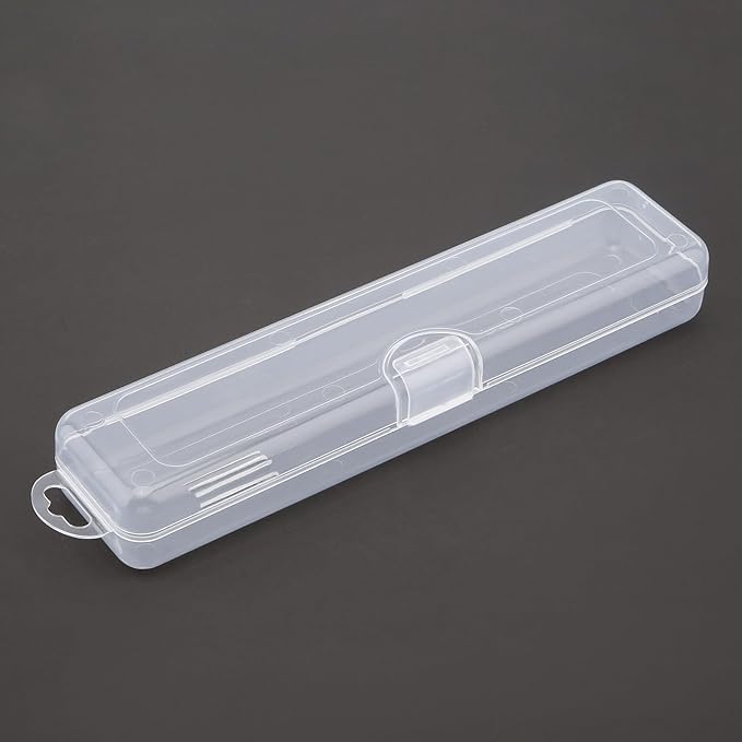 Transparent Tableware Storage Case, Portable Flatware Utensil Box, Clear Cutlery Organziers Container for Travel Camping Picnic (7.8 x 1.8 x 1.1 inch)