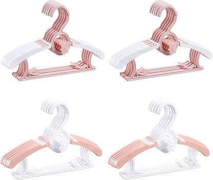 Baby Adjustable Clothes Hangers,20pcs Kids Non-Slip Bow Rack Hangers,Extendable Coat Plastic Hangers for Newborn Infant Toddler Child Laundry Nursery Closet