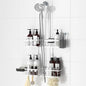 REINHARDT Adjustable Shower Caddy Hanging Rustproof Shower Caddy for Handheld Showerheads, Shower Organizer with Hooks Soap Holder Toothbrush Holder, Anti-Swing Shower Rack Bathroom Accessories, White