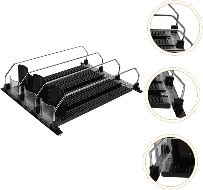 UPKOCH 3pcs Automatic Drink Organizer Pusher for Refrigerator Can Dispenser Holder Easy to Install Arc Design for Canned Beverages for Fridge Storage and Organization