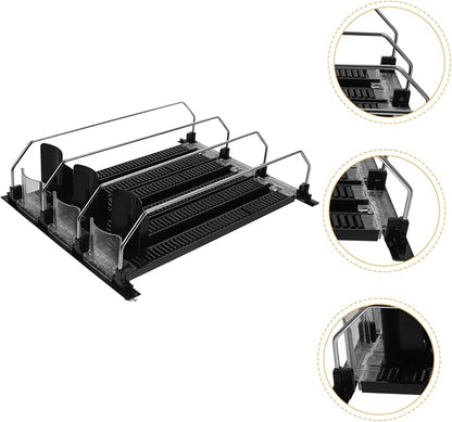 UPKOCH 3pcs Automatic Drink Organizer Pusher for Refrigerator Can Dispenser Holder Easy to Install Arc Design for Canned Beverages for Fridge Storage and Organization