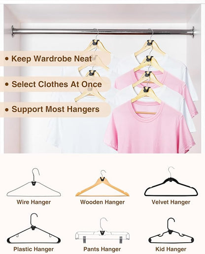 Smartor Clothes Hanger Connector Hooks 120 Pack, Closet Storage and Organization as Hangers Space Saving, Hanger Add on Hook as Closet Organizer, Stacking Hangers, Cascading Space Saver, Black