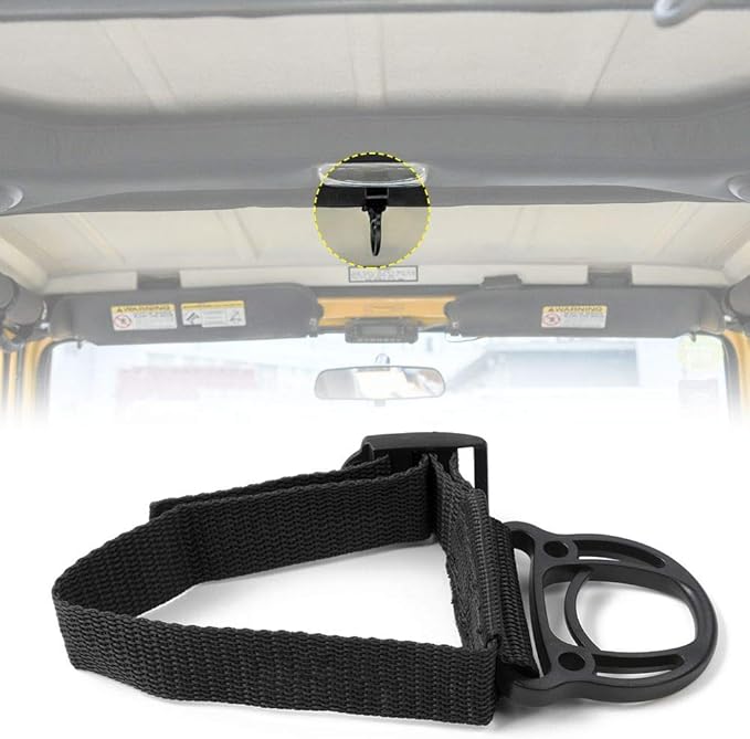 JeCar 2PCS Roll Bar Coat Hanger Clothes Hook for Jeep Wrangler CJ YJ TJ LJ JK JKU JL JLU JT Sports Sahara Freedom Rubicon & Unlimited X 2/4 Door (Black)