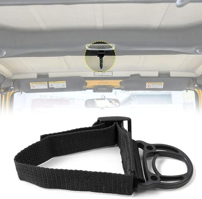 JeCar 2PCS Roll Bar Coat Hanger Clothes Hook for Jeep Wrangler CJ YJ TJ LJ JK JKU JL JLU JT Sports Sahara Freedom Rubicon & Unlimited X 2/4 Door (Black)
