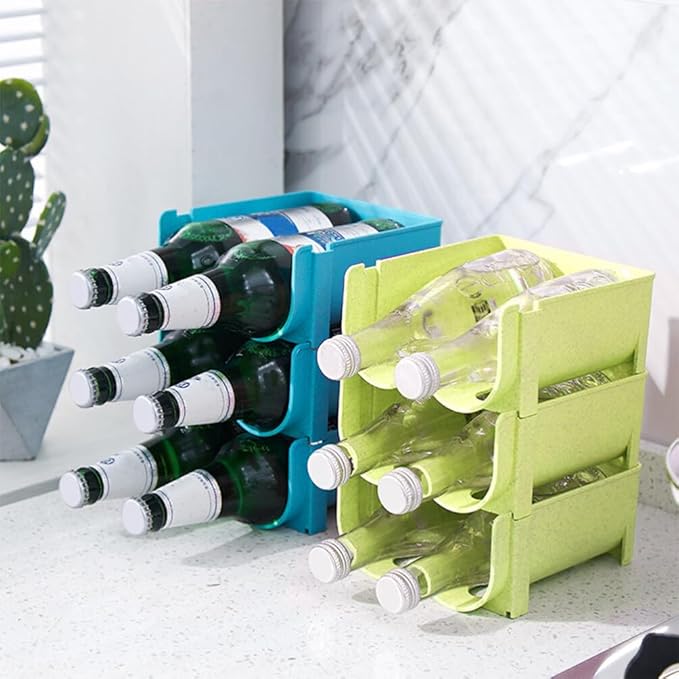 Luxshiny 3pcs Stackable Beverage Storage Rack Beer Organizer for Refrigerator Lightweight Can Holder Practical Kitchen Storage for Bottled Drinks and Water Bottles
