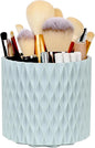 WAFJAMF Makeup Brush Holder 360 Rotating Cosmetics Holders Storage Cup for Vanity Desktop Bathroom Countertop 5 Slot Makeup Brushes Container - Classic Style - Haze Blue