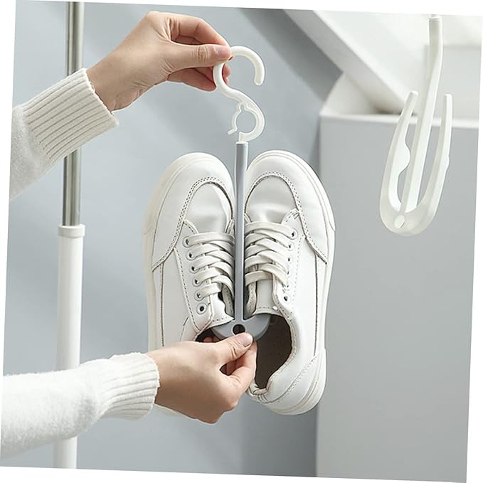 PRETYZOOM 10pcs Shoe Display Stand Double Hook Hanging Shoe Organizer for Drying Storage