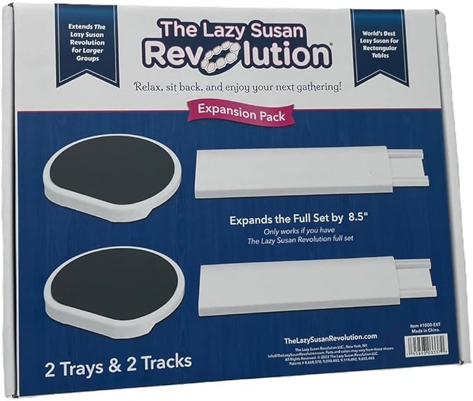 The Lazy Susan Revolution - Expansion Pack - Dark Gray - 2 Straight Tracks and 2 Trays. Does not Work Without the Lazy Susan Revolution Full Set (Sold Separately).