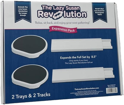 The Lazy Susan Revolution - Expansion Pack - Dark Gray - 2 Straight Tracks and 2 Trays. Does not Work Without the Lazy Susan Revolution Full Set (Sold Separately).