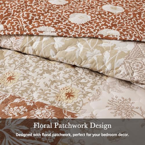 Twin Quilt Set-2 Pieces Soft Twin Bedspread Floral Patchwork Quilt - Image 5