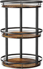 LAMU 12'' Wood Lazy Susan Spice Rack Organizer, 3 Tier Spice Organization for Cabinet, Countertop, Kitchen, Table Top, Pantry, Condiment and Seasoning Rack Organizer