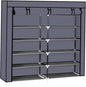 Knocbel 6 Tiers Shoe Rack Dustproof & Water-Resistant Non-Woven Fabric Closet Storage Cabinet Organizer, 44" x 11 1/8" x 43 1/4" (Gray)
