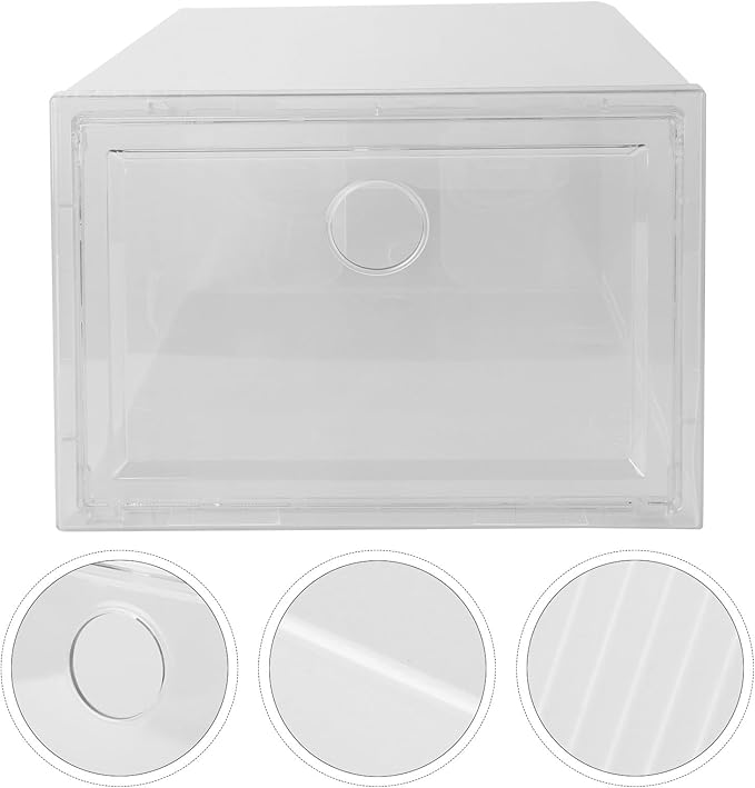 BESPORTBLE Stackable Plastic Shoe Storage Box 34x18x25cm, Dustproof and Anti-oxidation Sneaker Organizer for Home Closet, Sturdy Footwear Storage Case with Front Opening