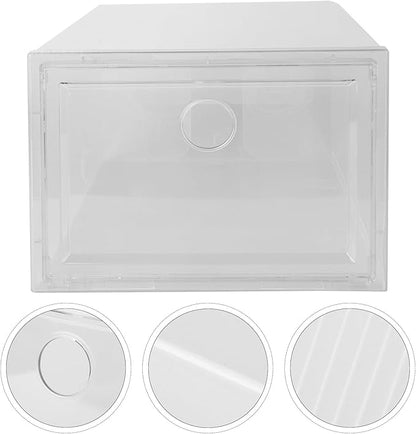 BESPORTBLE Stackable Plastic Shoe Storage Box 34x18x25cm, Dustproof and Anti-oxidation Sneaker Organizer for Home Closet, Sturdy Footwear Storage Case with Front Opening