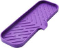 MicoYang Silicone Bathroom Soap Dishes with Drain Spout-Bathroom and Kitchen Sink Organizer,Sponge Holder,Dish Soap Tray,Perfect for Dispenser,Scrubber,Bottle,Cup on Sink or Counter-Purple 12"×4"