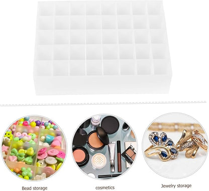 2pcs 40 Lipstick Stand 40 Slots Makeup Holder Lipstick Tubes Display Case Cosmetic Display Cases Storage Canister Lip Gloss Makeup Organizer Cosmetic Storage Boxes Dresser White