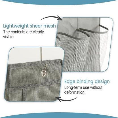 MiOYOOW Over the Door Shoe Organizer, Large Hanging Shoe Organizers Hanger Storage Holder with 24 Mesh Pockets & Hooks for Narrow Closet, Bedroom, Bathroom Shoes, Accessories