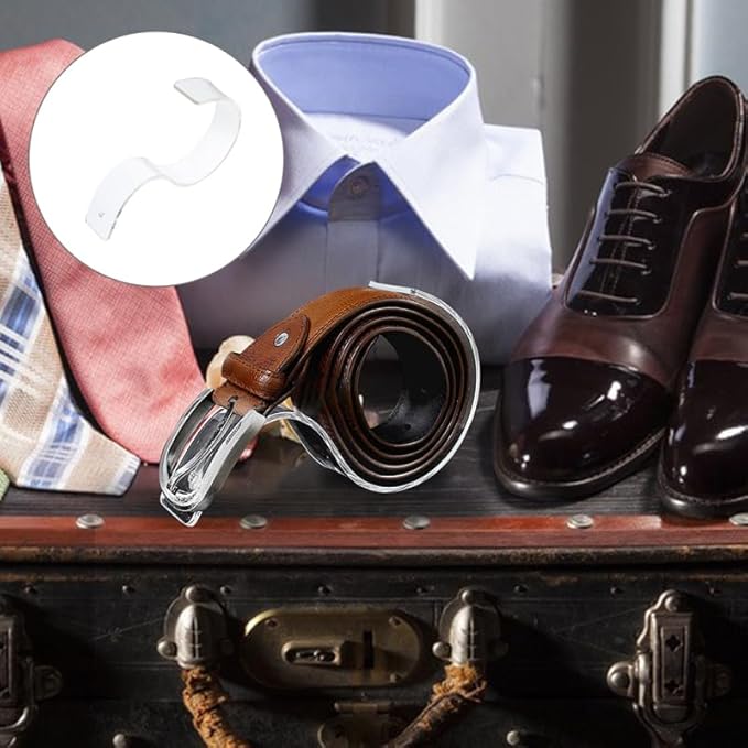 Amosfun Acrylic Belt Display Stand Clear Belt Organizer Rack Compact Storage Holder for Store and Home Use 1X1.2X1.2 Inches Transparent Acrylic Display