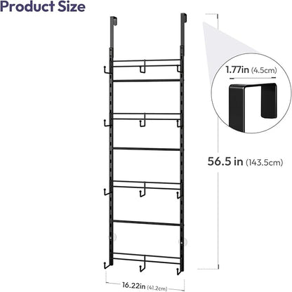 SWTYMIKI Over Door Hat Organizer - 4 Tier Metal Adjustable Wall Mounted Hat Rack with 12 Hooks Design, Hanging Baseball Cap Organizer Storage Holds up to 36 Caps for Door, Bedroom, Closet