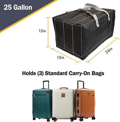 Simple Living Solutions Quilted Storage Bag, Medium, 25 Gallon Heavy Duty Fabric Organizer with Reinforced Handles & Zipper, Ideal for Clothes, Bedding & Travel