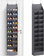 Lifewit 10 Tier Over the Door Shoe Organizer with 19 Large Deep Pockets, Fabric Hanging Shoes Shelf for Closet, Dorm Storage, Fit Up to 20 Pair Shoe Rack Holder for Sneakers, Boots, Gray