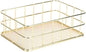 6.8"x4.8" Gold Metal Basket - Wire Mesh Storage Bin for Organizing | Shelf Basket for Home, Desk & Cosmetic Stationery （Pay Attention to Product Dimensions）