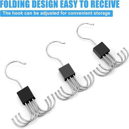 Scartink 4pcs Rotatable Tank Top Hanger,Bra Hanger,Belt,Tie,Scarf Hanger for Closet, Multipurpose Holder Organizer and Storage Hook for Belt,Bra,Hat,Tank Top,Tie,Scarf,Purse