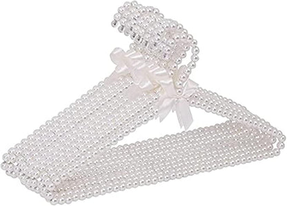 10PCS Pearl Beaded Clothes Rack Large Bowknot Wedding Shop Daily Pants Hangers 1#