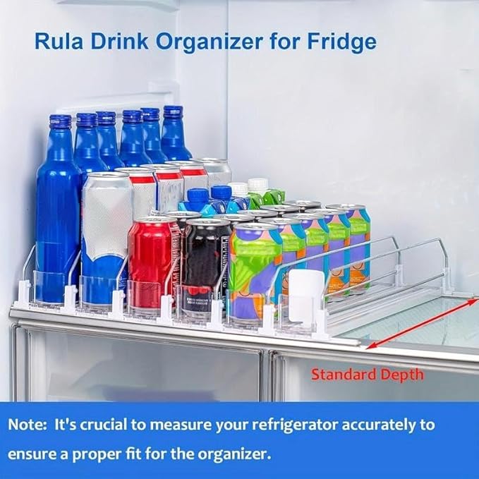 Can Dispenser, 1 Set/3 Counts Can Dispenser with Positioning Buckle, Soda Can Organizer, Drink Organizer for Fridge, Freezer Safe Kitchen Gadgets,Kitchen Storage Rack (1 Set-31cm/12.2in*42cm/16.5in)